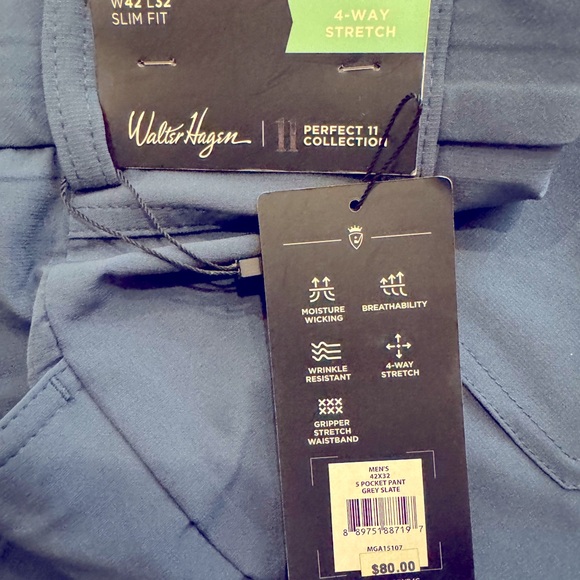 Men’s blue dress slacks, 4 way stretch, size W42, L32, excellent condition, BNWT - Picture 3 of 3